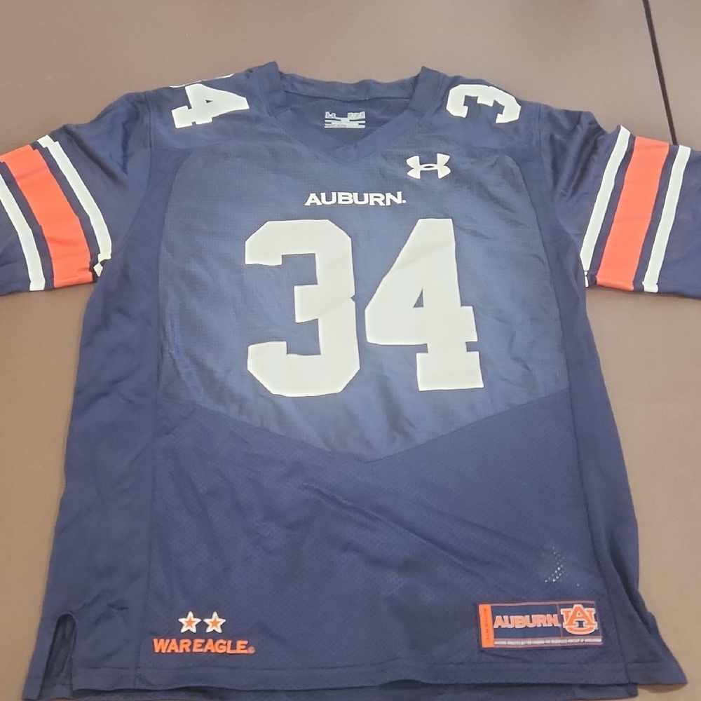 Under Armour Navy and Orange Auburn Football Jersey #34